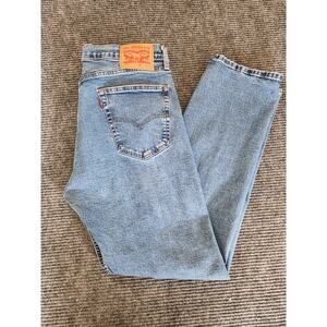 Levis 505  Mens 36x32 Blue Medium Wash Denim Jeans Regular Fit